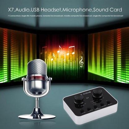 X7 Live Broadcast Audio USB Headset Microphone Webcast Entertainment Streamer Sound Card for Phone, Computer PC - USB Sound by PMC Jewellery | Online Shopping South Africa | PMC Jewellery | Buy Now Pay Later Mobicred