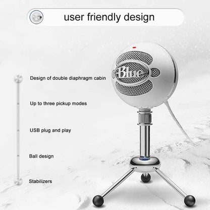 Logitech Blue Snowball USB Condenser Anchor Recording Microphone - Microphone by Logitech | Online Shopping South Africa | PMC Jewellery | Buy Now Pay Later Mobicred