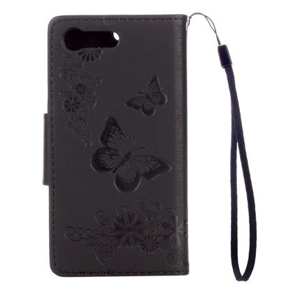 For Sony Xperia X Compact Butterflies Embossing Horizontal Flip Leather Case with Holder & Card Slots & Wallet & Lanyard(Black) - Sony Cases by PMC Jewellery | Online Shopping South Africa | PMC Jewellery