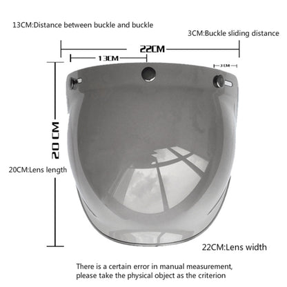 Soman Motorcycle Bubble Visor Open Face Helmet Visor Helmet Windshield Shield with Transparent Frame(Light Smoke) - Helmets by SOMAN | Online Shopping South Africa | PMC Jewellery | Buy Now Pay Later Mobicred