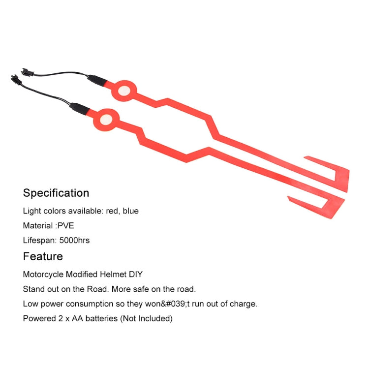 MB-MHL002 Motorcycle Modification Accessories Universal Pasteable Helmet Light Strip(Red) - Ornamental Parts by PMC TechLife | Online Shopping South Africa | PMC TechLife | Buy Now Pay Later Mobicred