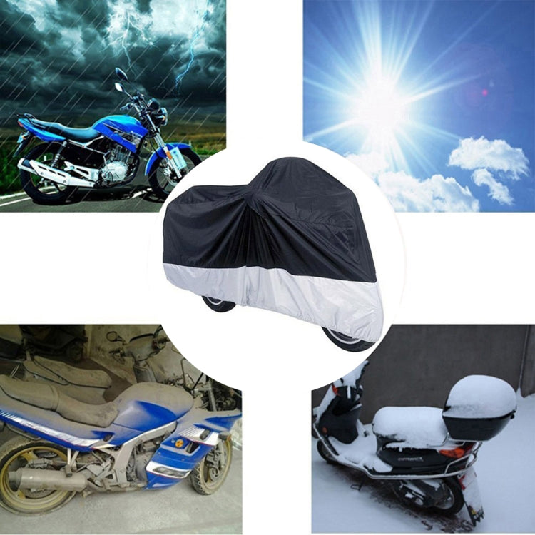 210D Oxford Cloth Motorcycle Electric Car Rainproof Dust-proof Cover, Size: XXL (Black Silver) - Raincoat by PMC Jewellery | Online Shopping South Africa | PMC Jewellery | Buy Now Pay Later Mobicred