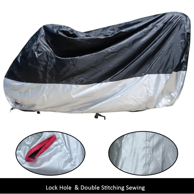 210D Oxford Cloth Motorcycle Electric Car Rainproof Dust-proof Cover, Size: XXL (Black Silver) - Raincoat by PMC Jewellery | Online Shopping South Africa | PMC Jewellery | Buy Now Pay Later Mobicred