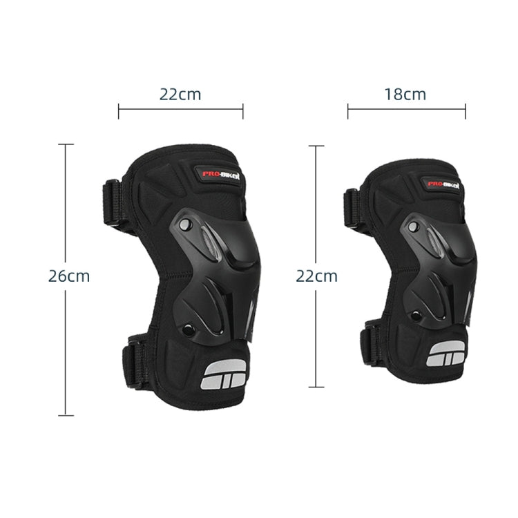 PRO-BIKER 2 in 1 Outdoor Sports Knee Pad Hiking Ski Motorcycle Bicycle Riding Protective Gear with Reflective Strip(Black) - Protective Gear by PMC Jewellery | Online Shopping South Africa | PMC Jewellery | Buy Now Pay Later Mobicred