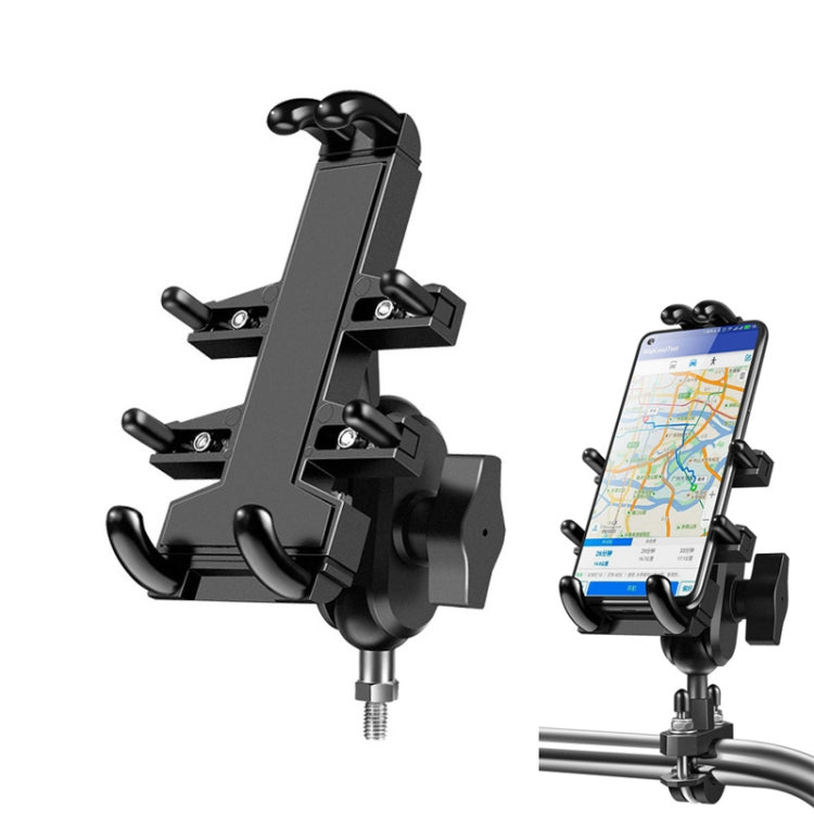 M8 Bolt Ball-Head Motorcycle Multi-function Eight-jaw Aluminum Phone Navigation Holder Bracket - Holder by PMC Jewellery | Online Shopping South Africa | PMC Jewellery | Buy Now Pay Later Mobicred