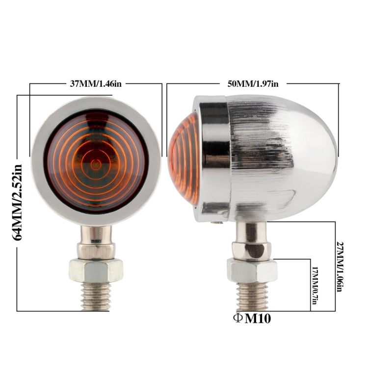 1 Pair KC801 12V Modified Universal Motorcycle LED Turn Signal (Silver) - Turn Signal by PMC Jewellery | Online Shopping South Africa | PMC Jewellery