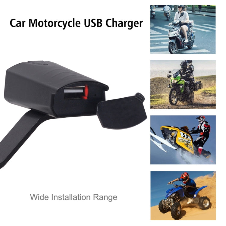 Motorcycle Waterproof DC 8-32V 5V / 1.2A Rearview Mirror USB Phone Charger Adapter, with Indicator Light - Battery Charger by PMC Jewellery | Online Shopping South Africa | PMC Jewellery | Buy Now Pay Later Mobicred