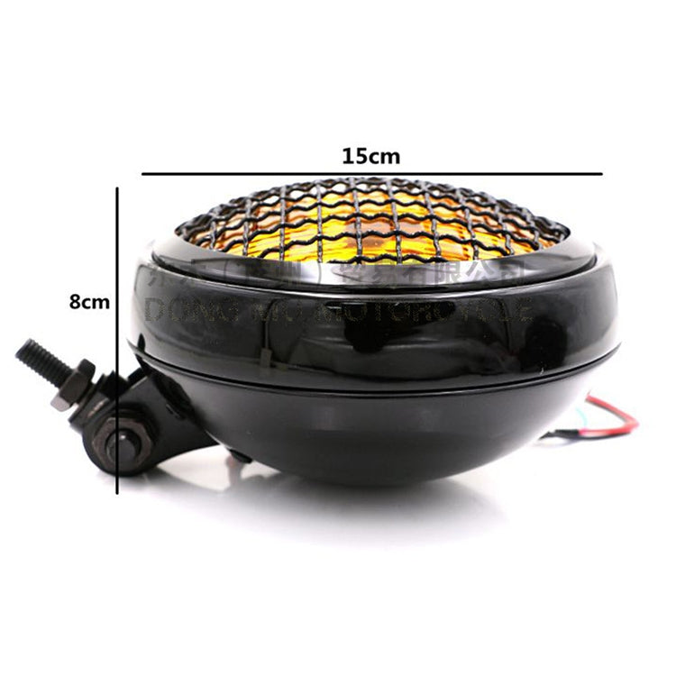 Motorcycle Black Shell Harley Headlight Retro Lamp LED Light Modification Accessories (Yellow) - Headlights by PMC TechLife | Online Shopping South Africa | PMC TechLife | Buy Now Pay Later Mobicred
