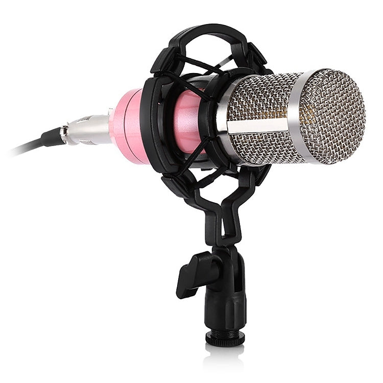 BM-800 3.5mm Studio Recording Wired Condenser Sound Microphone with Shock Mount, Compatible with PC / Mac for Live Broadcast Show, KTV, etc.(Pink) - Microphone by PMC Jewellery | Online Shopping South Africa | PMC Jewellery | Buy Now Pay Later Mobicred