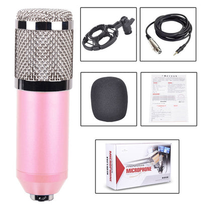 BM-800 3.5mm Studio Recording Wired Condenser Sound Microphone with Shock Mount, Compatible with PC / Mac for Live Broadcast Show, KTV, etc.(Pink) - Microphone by PMC Jewellery | Online Shopping South Africa | PMC Jewellery | Buy Now Pay Later Mobicred