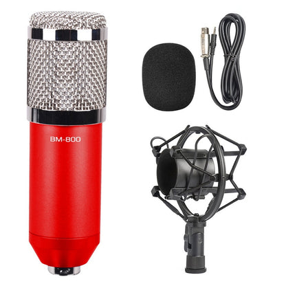 BM-800 3.5mm Studio Recording Wired Condenser Sound Microphone with Shock Mount, Compatible with PC / Mac for Live Broadcast Show, KTV, etc.(Red) - Microphone by PMC Jewellery | Online Shopping South Africa | PMC Jewellery | Buy Now Pay Later Mobicred