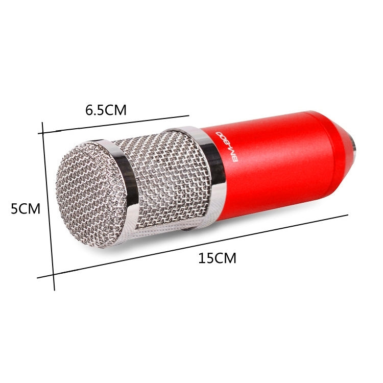 BM-800 3.5mm Studio Recording Wired Condenser Sound Microphone with Shock Mount, Compatible with PC / Mac for Live Broadcast Show, KTV, etc.(Red) - Microphone by PMC Jewellery | Online Shopping South Africa | PMC Jewellery | Buy Now Pay Later Mobicred