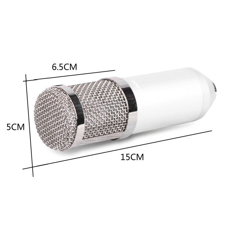 BM-800 3.5mm Studio Recording Wired Condenser Sound Microphone with Shock Mount, Compatible with PC / Mac for Live Broadcast Show, KTV, etc.(White) - Microphone by PMC Jewellery | Online Shopping South Africa | PMC Jewellery | Buy Now Pay Later Mobicred