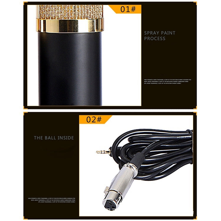 BM-800 3.5mm Studio Recording Wired Condenser Sound Microphone with Shock Mount, Compatible with PC / Mac for Live Broadcast Show, KTV, etc.(White) - Microphone by PMC Jewellery | Online Shopping South Africa | PMC Jewellery | Buy Now Pay Later Mobicred