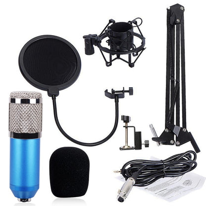 BM-800 Network K-Song Dedicated High-end Metal Shock Mount Microphone Set(Blue) - Microphone by PMC Jewellery | Online Shopping South Africa | PMC Jewellery | Buy Now Pay Later Mobicred