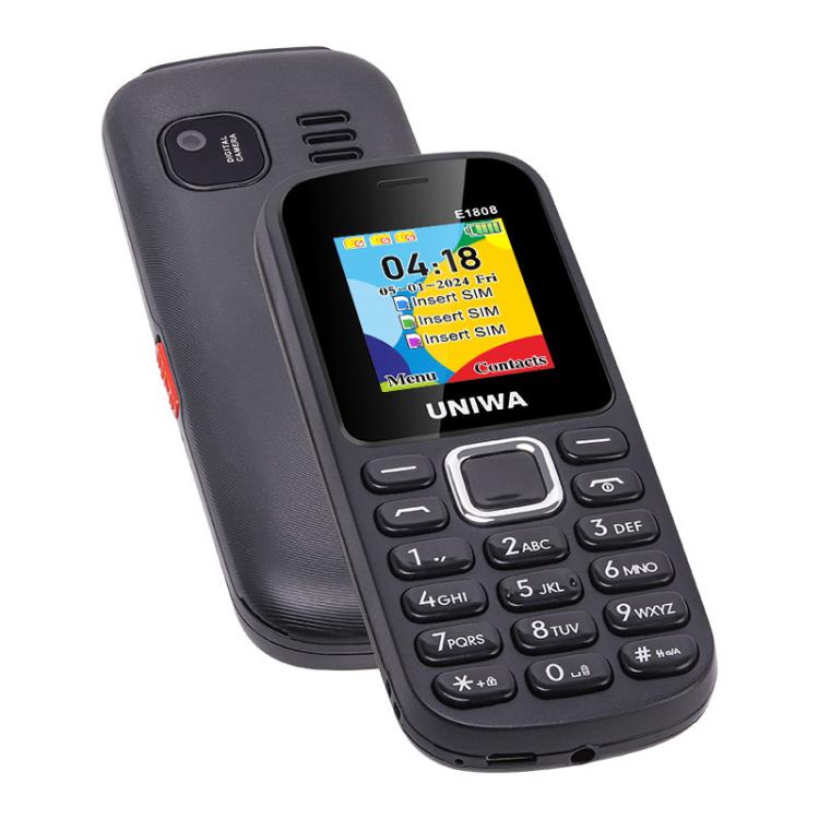 UNIWA E1808 Elder Keypad Phone, 1.77 inch SC6531E, LED Flashlight, 21 Keys, Network: 2G, Triple SIM, EU Plug (Blue) - free shipping - PMc TechLife - Order now!