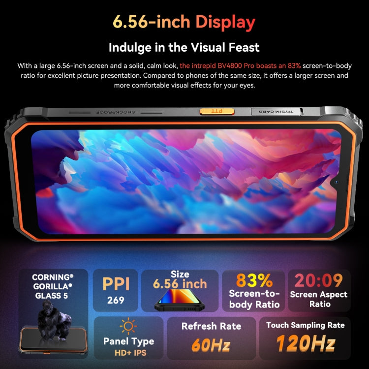 Blackview BV4800 Pro, 4GB+128GB, IP68/IP69K/MIL-STD-810H, 6.56 inch Android 14 Unisoc T606 Octa Core, Network: 4G, OTG (Black) - Blackview by Blackview | Online Shopping South Africa | PMC Jewellery | Buy Now Pay Later Mobicred