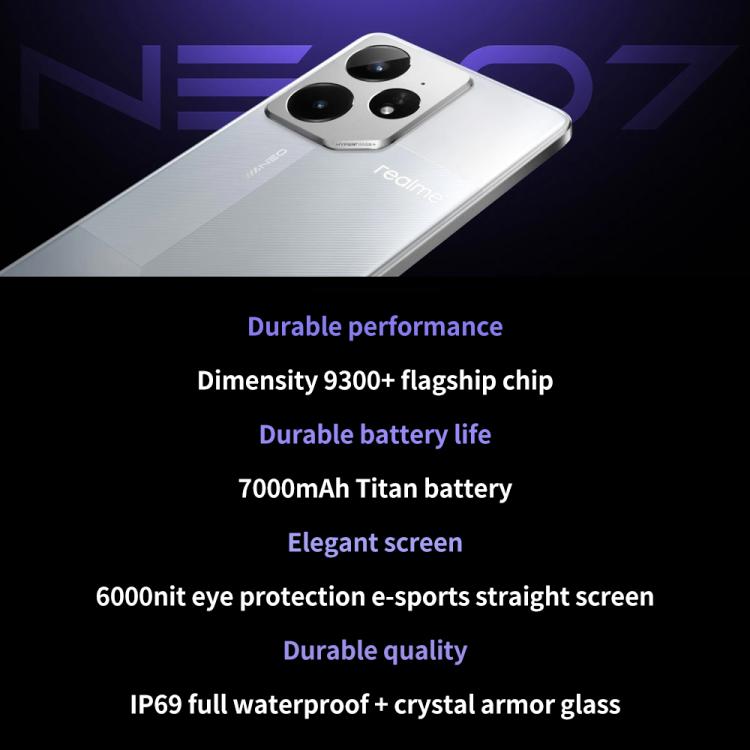 Realme Neo7, 16GB+512GB, 6.78 inch Android 15 / Realme UI 6.0 MediaTek Dimensity 9300+ Octa Core, NFC, Network: 5G, Support Google Play (White) - free shipping - PMc TechLife - Order now!