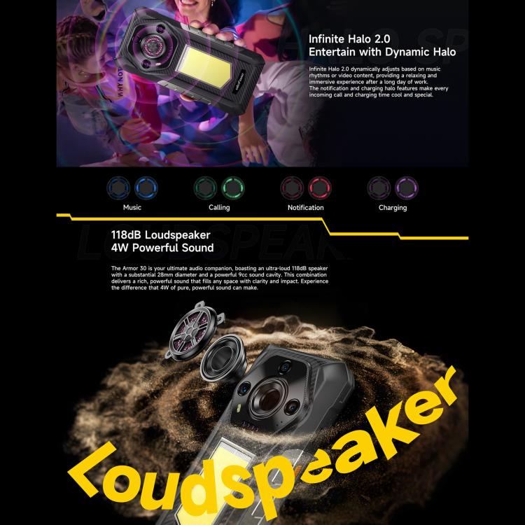 Ulefone Armor 30, 12GB+512GB, Night Vision, IP68/IP69K Rugged Phone, 6.95 inch Android 15 MediaTek Helio G100 Octa Core, Network: 4G, NFC, OTG (Black) - free shipping - PMC TechLife - Order now!