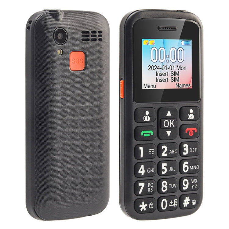 UNIWA M220 Elder Mobile Phone, 1.77 inch, 800mAh Battery, Network: 2G, SOS, LED Flashlight, FM, EU Plug (Black) - UNIWA by UNIWA | Online Shopping South Africa | PMC Jewellery | Buy Now Pay Later Mobicred