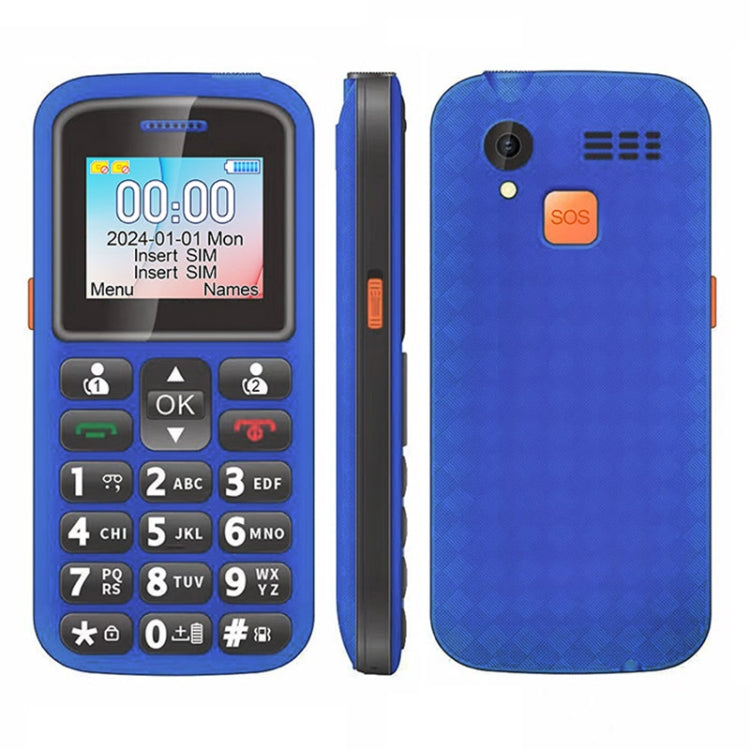 UNIWA M220 Elder Mobile Phone, 1.77 inch, 800mAh Battery, Network: 2G, SOS, LED Flashlight, FM, AU Plug (Blue) - UNIWA by UNIWA | Online Shopping South Africa | PMC Jewellery | Buy Now Pay Later Mobicred