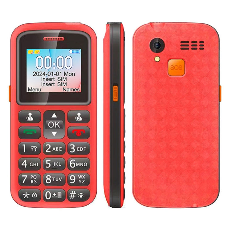 UNIWA M220 Elder Mobile Phone, 1.77 inch, 800mAh Battery, Network: 2G, SOS, LED Flashlight, FM, AU Plug (Red) - UNIWA by UNIWA | Online Shopping South Africa | PMC Jewellery | Buy Now Pay Later Mobicred