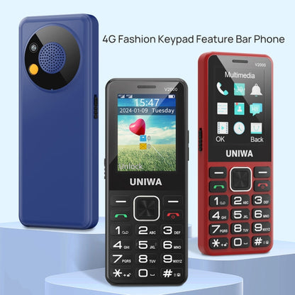 UNIWA V2000 Elder Keypad Phone, 2.4 inch Unisoc T107, 1700mAh Battery, LED Flashlight, SOS, Network: 4G, UK Plug (Black) - UNIWA by UNIWA | Online Shopping South Africa | PMC Jewellery | Buy Now Pay Later Mobicred