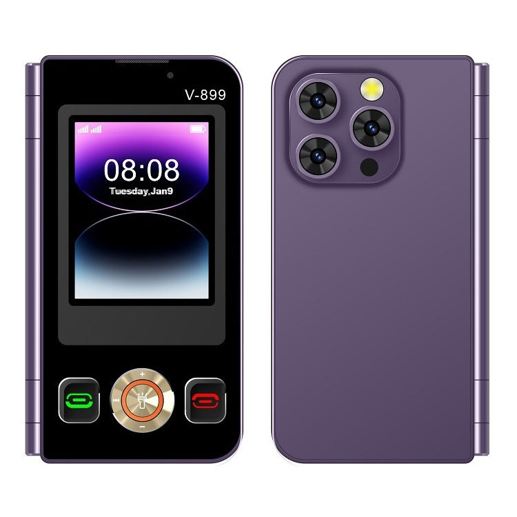 SOYES V-899, 32MB+64MB, 2.4 inch + 2.8 inch Display MTK6261D CPU, BT 3.0, Network: 2G, Dual SIM (Purple) - SOYES by SOYES | Online Shopping South Africa | PMC Jewellery | Buy Now Pay Later Mobicred