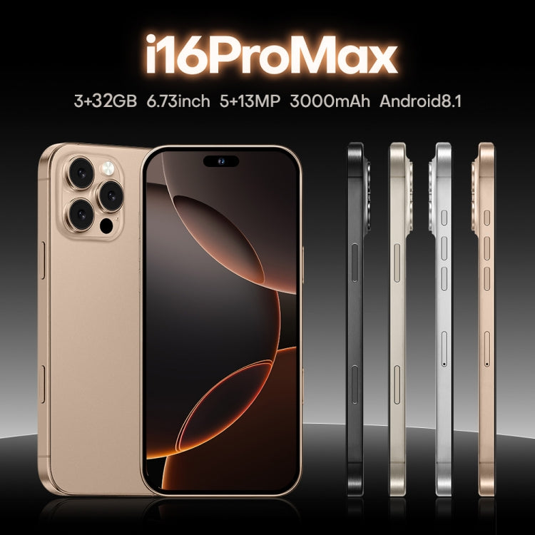 i16 Pro Max / A08, 3GB+32GB, 6.73 inch Screen, Face Identification, Android 8.1 MTK6753 Octa Core, Network: 3G, Dual SIM, AU Plug (Gold) -  by PMC Jewellery | Online Shopping South Africa | PMC Jewellery | Buy Now Pay Later Mobicred