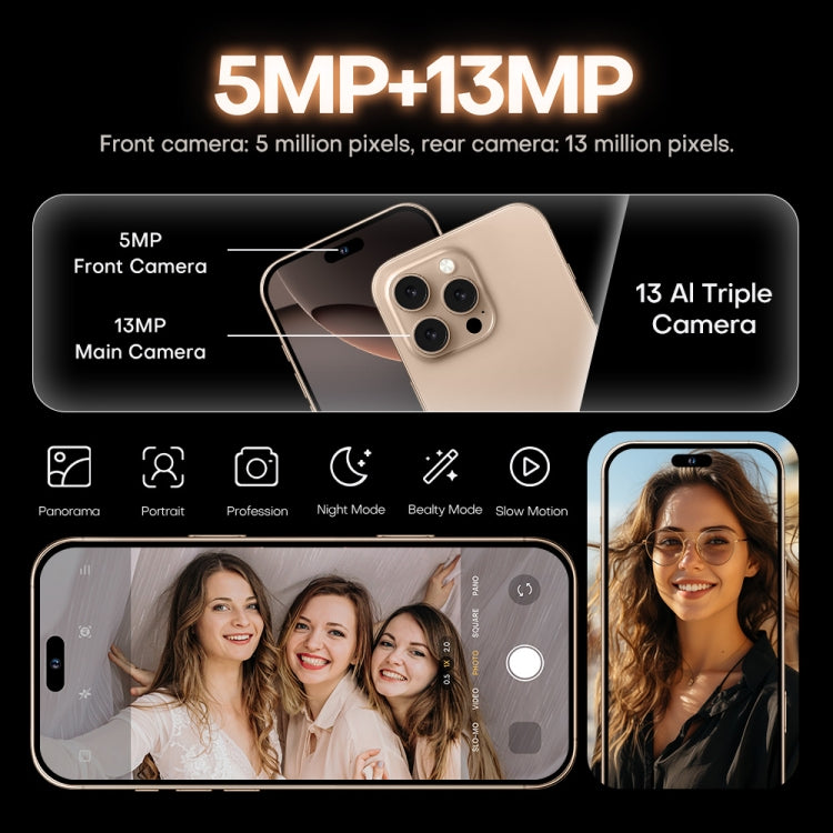 i16 Pro Max / A08A, 3GB+64GB, 6.73 inch Screen, Face Identification, Android 8.1 MTK6753 Octa Core, Network: 4G, Dual SIM, EU Plug (Black) -  by PMC Jewellery | Online Shopping South Africa | PMC Jewellery | Buy Now Pay Later Mobicred