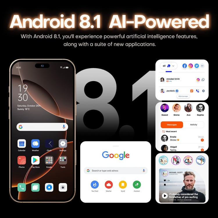 i16 Pro Max / A08A, 3GB+64GB, 6.73 inch Screen, Face Identification, Android 8.1 MTK6753 Octa Core, Network: 4G, Dual SIM, UK Plug (Black) -  by PMC Jewellery | Online Shopping South Africa | PMC Jewellery | Buy Now Pay Later Mobicred