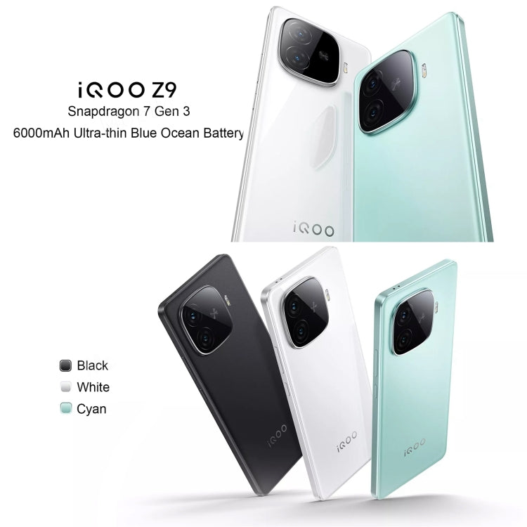 vivo iQOO Z9, Dual Back Cameras, 8GB+128GB, Face ID Screen Fingerprint Identification, 6.78 inch Android 14.0 OriginOS 4 Snapdragon 7 Gen 3 Octa Core 2.63GHz, OTG, NFC, Network: 5G, Support Google Play (White) - vivo by vivo | Online Shopping South Africa | PMC Jewellery | Buy Now Pay Later Mobicred