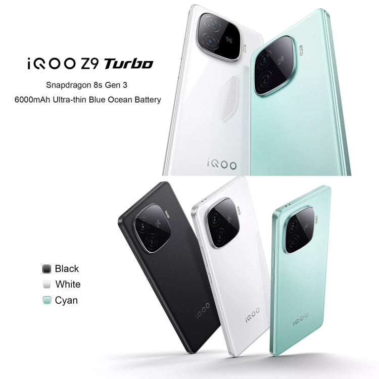 vivo iQOO Z9 Turbo, Dual Back Cameras, 12GB+256GB, Face ID Screen Fingerprint Identification, 6.78 inch Android 14.0 OriginOS 4 Snapdragon 8s Gen 3 Octa Core 3.0GHz, OTG, NFC, Network: 5G, Support Google Play (Black) - vivo by vivo | Online Shopping South Africa | PMC Jewellery | Buy Now Pay Later Mobicred