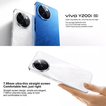 vivo Y200i, Dual Back Cameras, 12GB+256GB, Face ID Screen Fingerprint Identification, 6.72 inch Android 14.0 OriginOS 4 Snapdragon 4 Gen 2 Octa Core 2.2GHz, OTG, Network: 5G, Support Google Play (White) - vivo by vivo | Online Shopping South Africa | PMC Jewellery | Buy Now Pay Later Mobicred