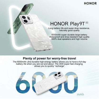 Honor Play9T 5G, 8GB+256GB, 6.77 inch MagicOS 8.0 Qualcomm Snapdragon 4 Gen2 Octa Core up to 2.2GHz, Network: 5G, OTG, Not Support Google Play (Green) - Honor by Huawei | Online Shopping South Africa | PMC Jewellery | Buy Now Pay Later Mobicred