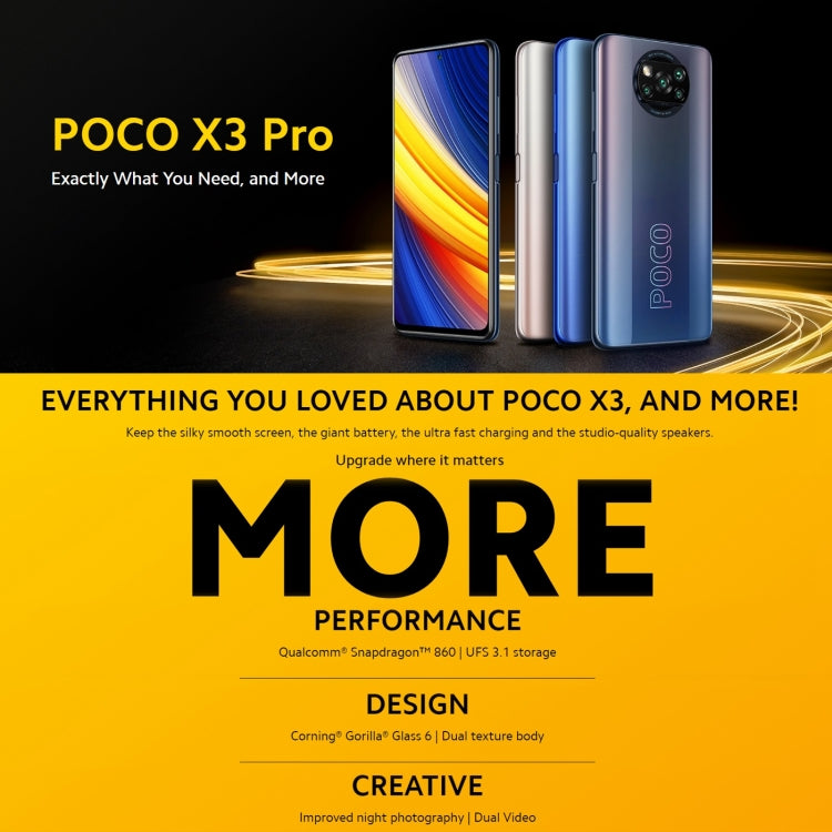 Xiaomi POCO X3 Pro, 48MP Camera, 6GB+128GB, Global Official Version - Xiaomi MI by Xiaomi | Online Shopping South Africa | PMC Jewellery | Buy Now Pay Later Mobicred