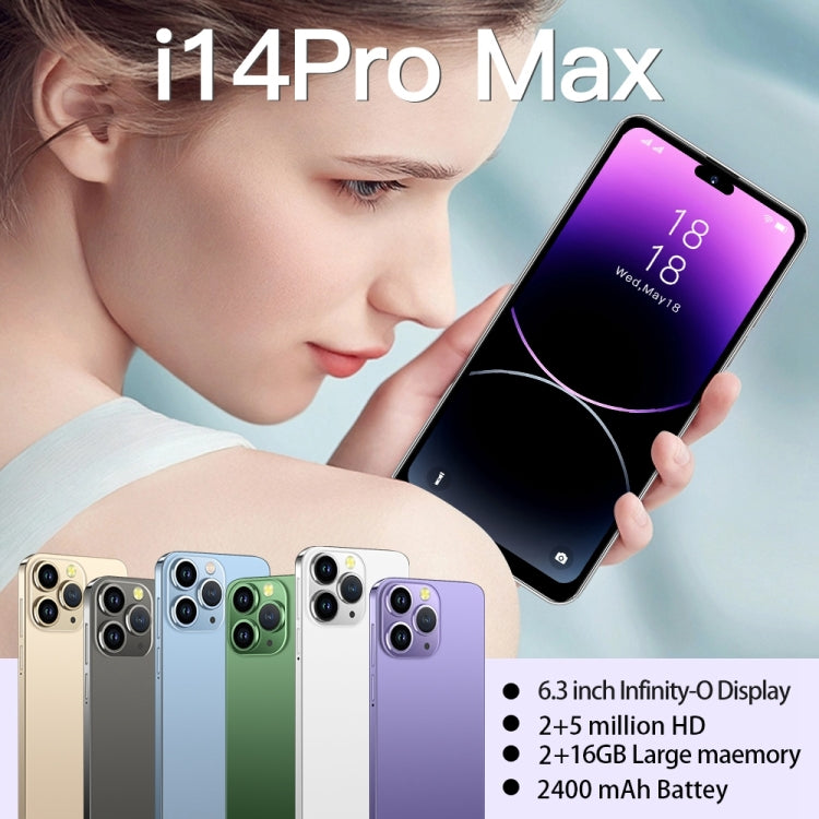 i14 Pro Max N85+, 2GB+16GB, 6.3 inch Screen, Face Identification, Android 6.0 Spreadtrum 7731G Quad Core, Network: 3G, Dual SIM,  with 64GB TF Card(Green) -  by PMC TechLife | Online Shopping South Africa | PMC TechLife | Buy Now Pay Later Mobicred