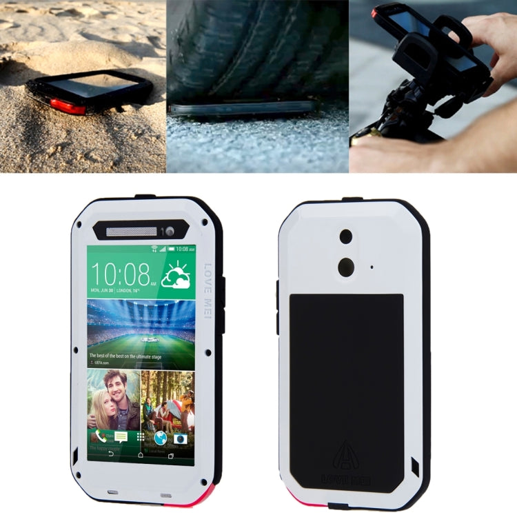 LOVE MEI for HTC One E8 Powerful Waterproof Dustproof Shockproof Anti-slip Metal Protective Case(White) - HTC by LOVE MEI | Online Shopping South Africa | PMC Jewellery