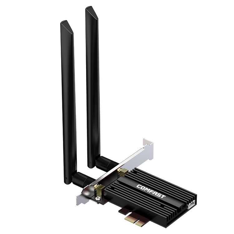 COMFAST CF-AX181 PRO 3000Mbps Tri-band + Bluetooth 5.2 Wireless WiFi6E PCI-E Network Card with Heat Sink - USB Network Adapter by COMFAST | Online Shopping South Africa | PMC Jewellery | Buy Now Pay Later Mobicred