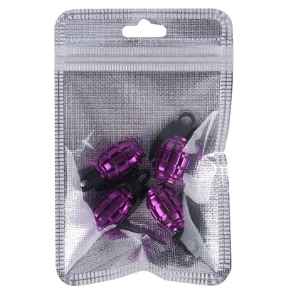 4 PCS Universal Grenade Shaped Car Tire Valve Caps(Purple) - Tire Valve Caps by PMC Jewellery | Online Shopping South Africa | PMC Jewellery