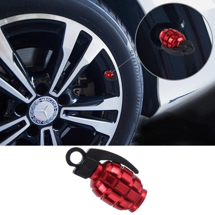 4 PCS Universal Grenade Shaped Car Tire Valve Caps(Red) - Tire Valve Caps by PMC Jewellery | Online Shopping South Africa | PMC Jewellery