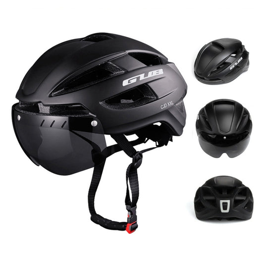 GUB CJD Integrally-Molded Bicycle Goggles Helmet With Tail Light(Black) - Protective Helmet & Masks by GUB | Online Shopping South Africa | PMC Jewellery | Buy Now Pay Later Mobicred