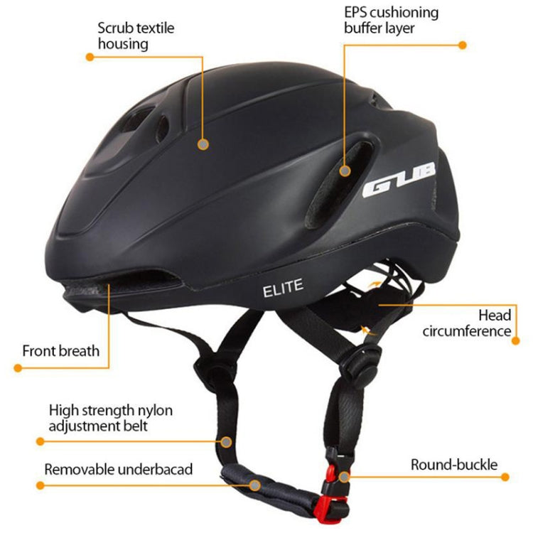 GUB Elite Unisex Adjustable Bicycle Riding Helmet, Size: M(Matte Black) - Protective Helmet & Masks by GUB | Online Shopping South Africa | PMC Jewellery | Buy Now Pay Later Mobicred