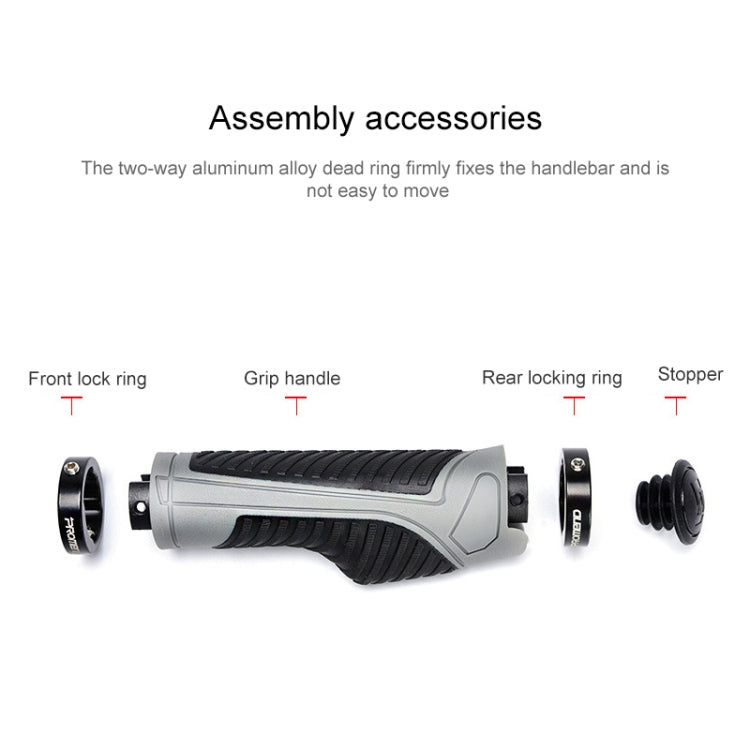 PROMEND GR-504 1 Pair TPR Ergonomic Ball Bicycle Grip Cover (Black Black) - Bicycle Grips by PROMEND | Online Shopping South Africa | PMC Jewellery | Buy Now Pay Later Mobicred