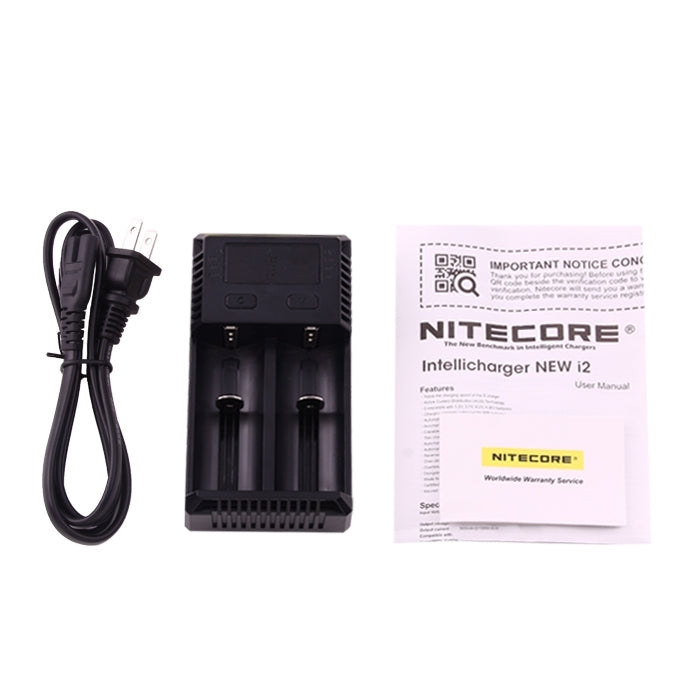 Nitecore NEW i2 Intelligent Digi Smart Charger with LED Indicator for 14500, 16340 (RCR123), 18650, 22650, 26650, Ni-MH and Ni-Cd (AA, AAA) Battery - Charger & Converter by PMC Jewellery | Online Shopping South Africa | PMC Jewellery | Buy Now Pay Later Mobicred