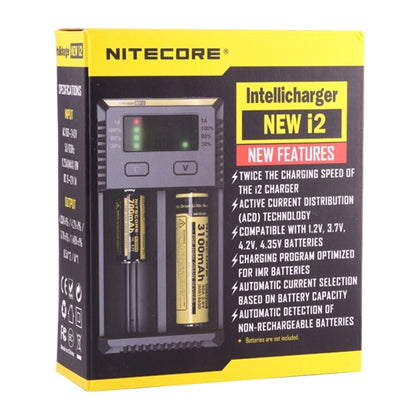 Nitecore NEW i2 Intelligent Digi Smart Charger with LED Indicator for 14500, 16340 (RCR123), 18650, 22650, 26650, Ni-MH and Ni-Cd (AA, AAA) Battery - Charger & Converter by PMC Jewellery | Online Shopping South Africa | PMC Jewellery | Buy Now Pay Later Mobicred