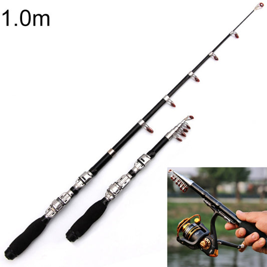 30cm Portable Telescopic Sea Fishing Rod Mini Fishing Pole, Extended Length : 1.0m, Black Clip Reel Seat - Fishing Rods & Accessories by PMC Jewellery | Online Shopping South Africa | PMC Jewellery | Buy Now Pay Later Mobicred