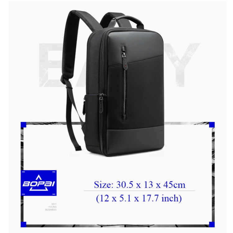 Bopai 851-009911 Business Anti-theft Waterproof Large Capacity Double Shoulder Bag,with USB Charging Port, Size: 30.5x13x45cm (Black) - 15.6 - 17 inch by Bopai | Online Shopping South Africa | PMC Jewellery | Buy Now Pay Later Mobicred