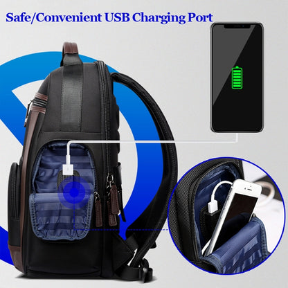 Bopai 851-008821 Outdoor Breathable Waterproof Anti-theft Large Capacity Double Shoulder Bag,with USB Charging Port, Size: 36x17x41.5cm (Black) - 15.6 - 17 inch by Bopai | Online Shopping South Africa | PMC Jewellery | Buy Now Pay Later Mobicred