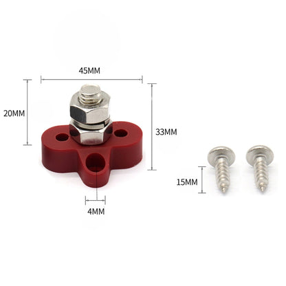 Single Heavy-Duty Terminal Studs Red M10 Bus Bar for Car / RV / Boat - Booster Cable & Clip by PMC Jewellery | Online Shopping South Africa | PMC Jewellery